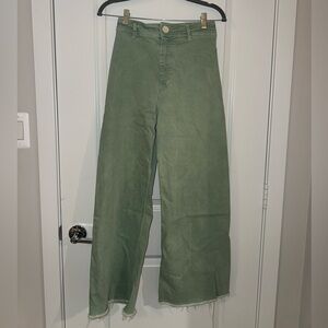 Zara Green Wide Leg Pants